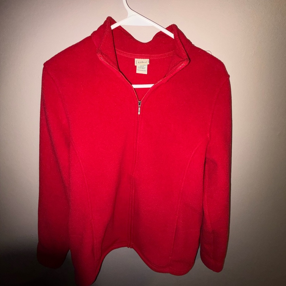 L.L. Bean Vibrant Red Fleece Pullover